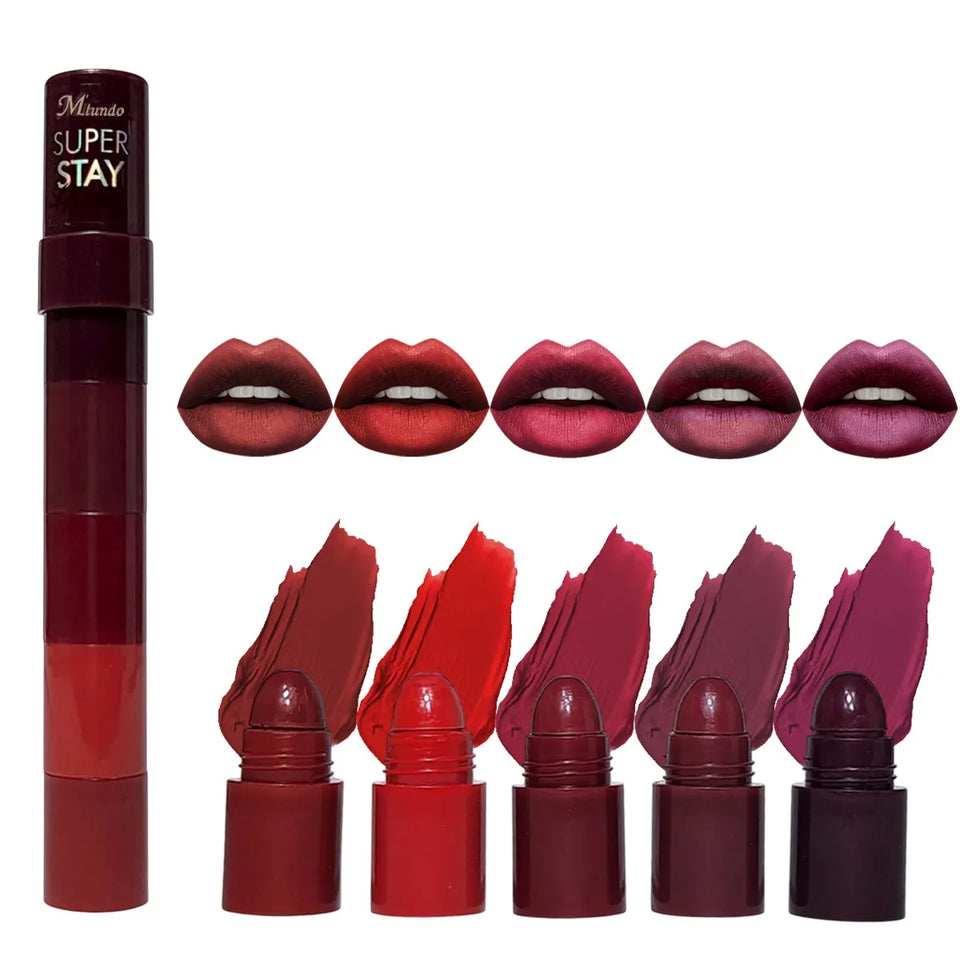 5 in 1 Lipstick Matte lipsticks Waterproof | Long Lasting |Lipstick Long lasting Random Shades Lipsticks 3.5g