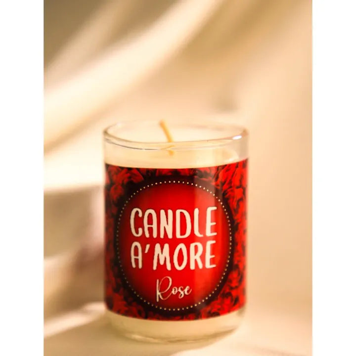 Candle A'more Scented Candle 2.3 oz Rose Fragrance Mini Glass Handmade Candle Ratings 386 Answered Questions